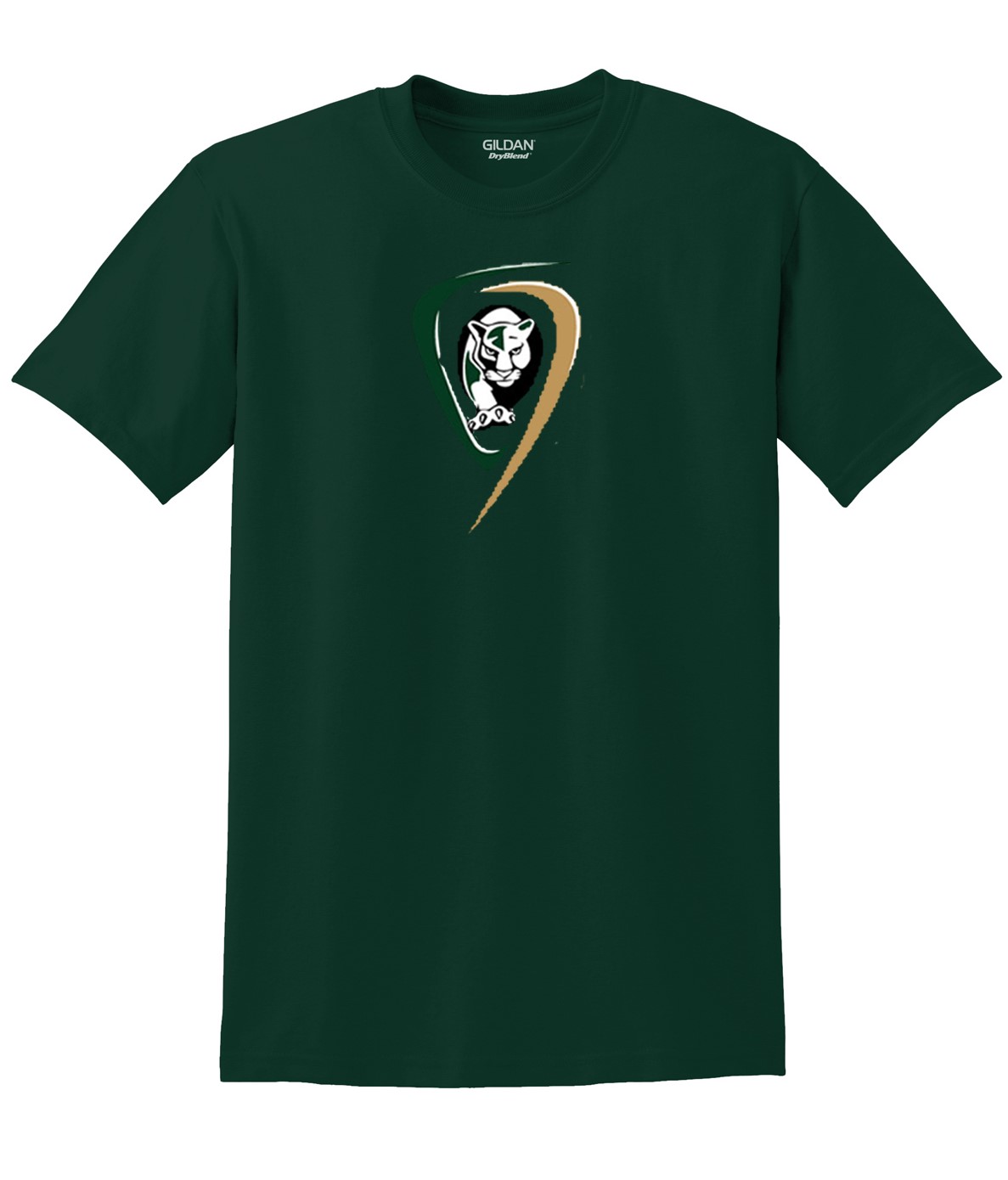 VLC T Shirt Gildan Dry Blend Forest Green Panther Only Logo | Bar Down ...