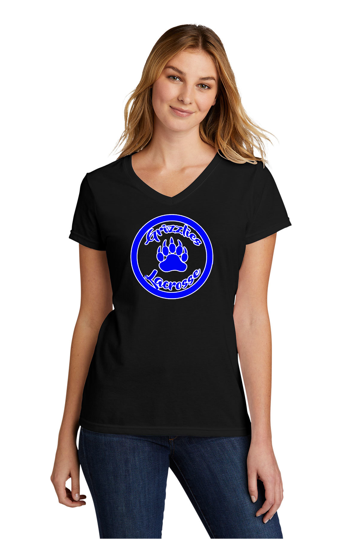Grizzlies Dri Fit T Shirt Women's V Neck | Bar Down Lacrosse